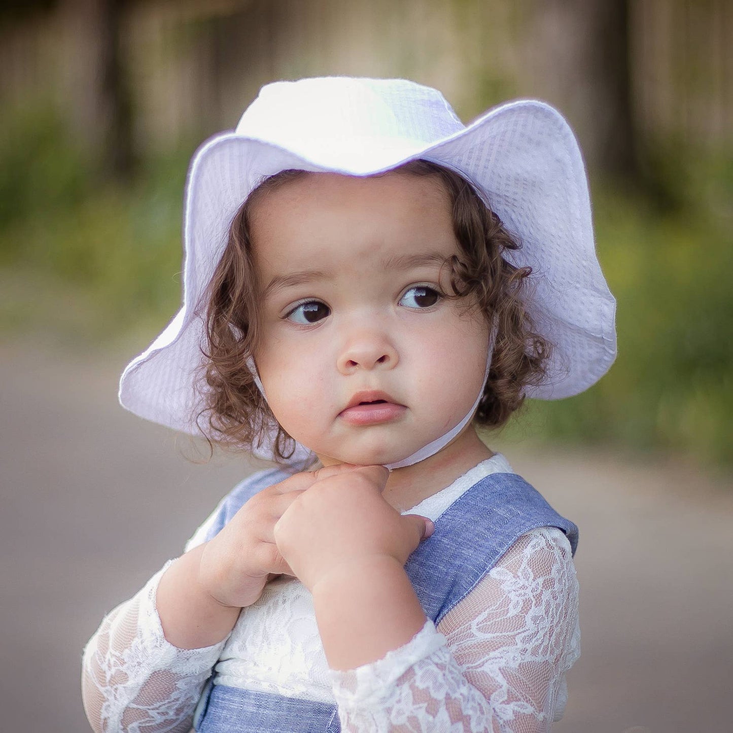 White Seersucker Sunhat Baby & Toddler
