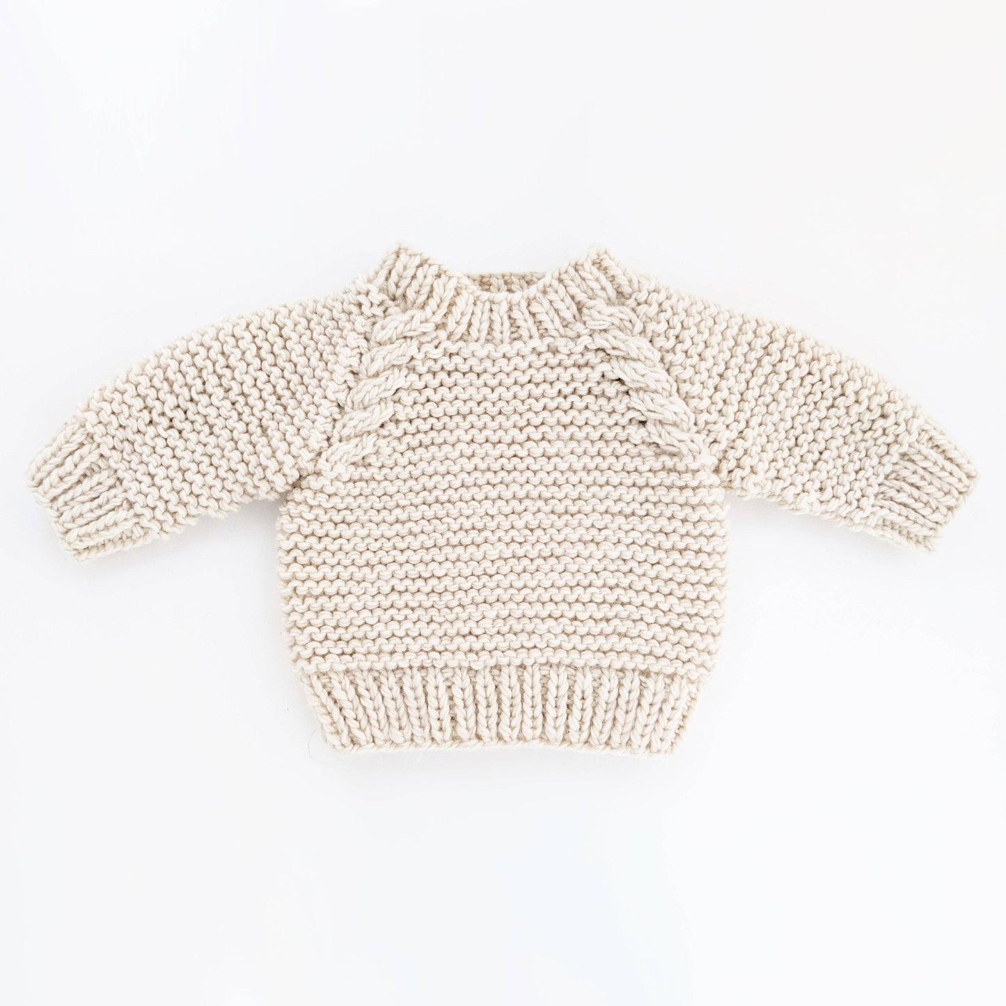 Garter Stitch Crew Neck Sweater Natural Baby & Toddler