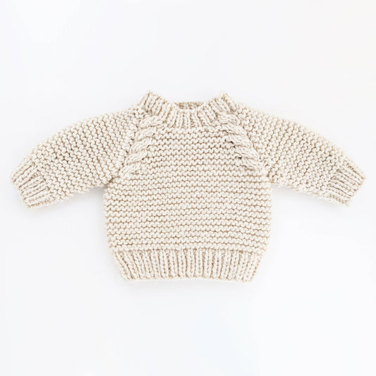 Garter Stitch Crew Neck Sweater Natural Baby & Toddler