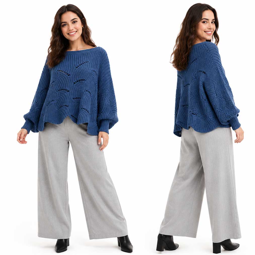 Sweater Poncho with Sleeves