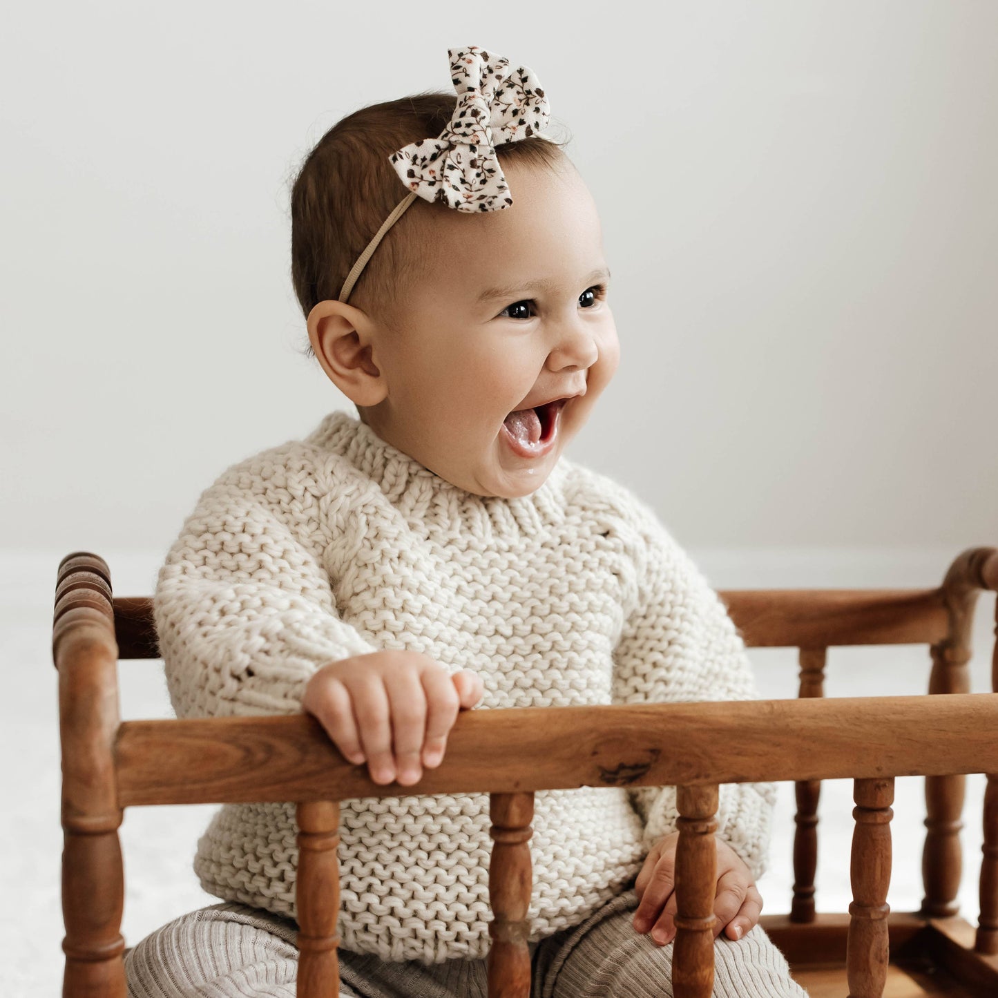 Garter Stitch Crew Neck Sweater Natural Baby & Toddler