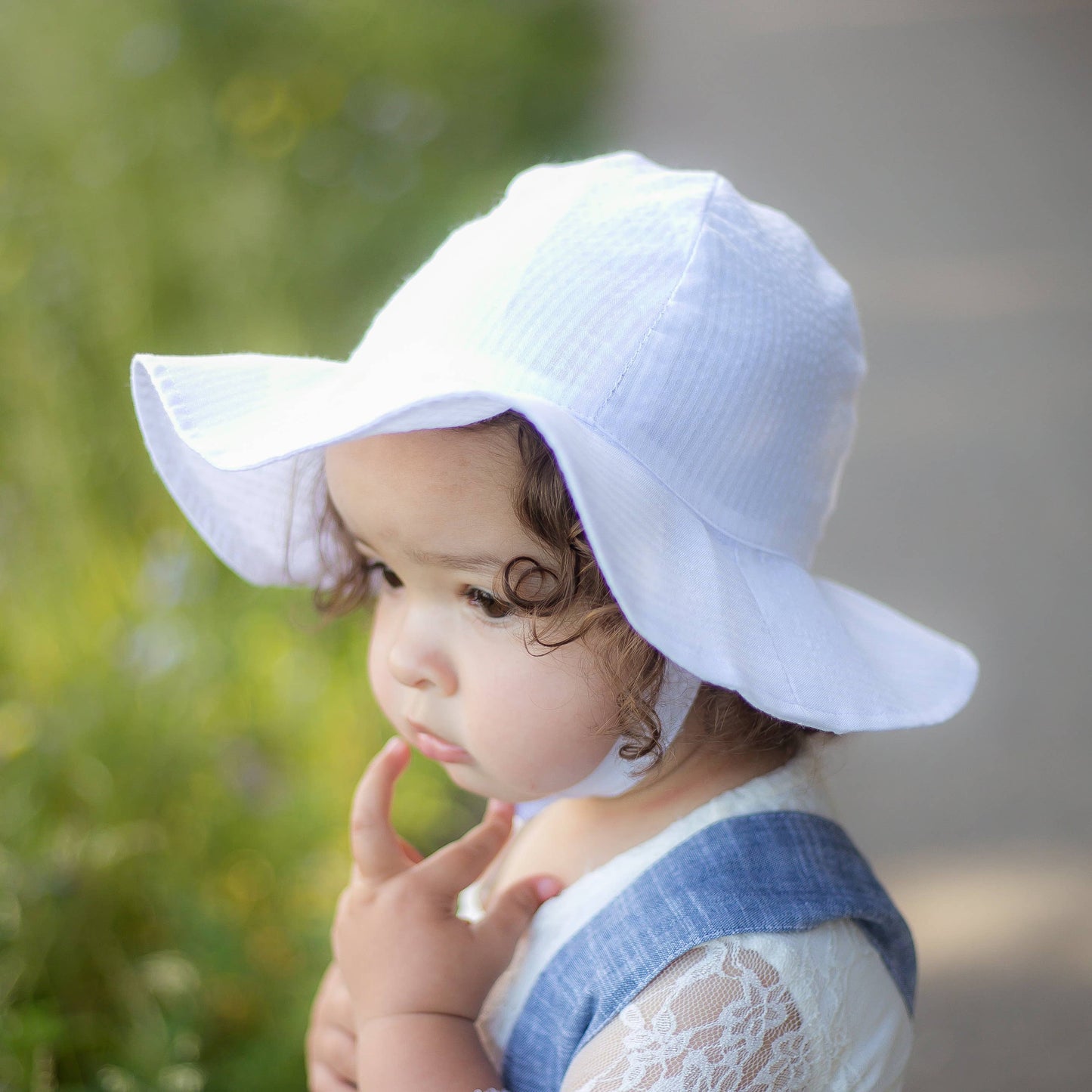 White Seersucker Sunhat Baby & Toddler