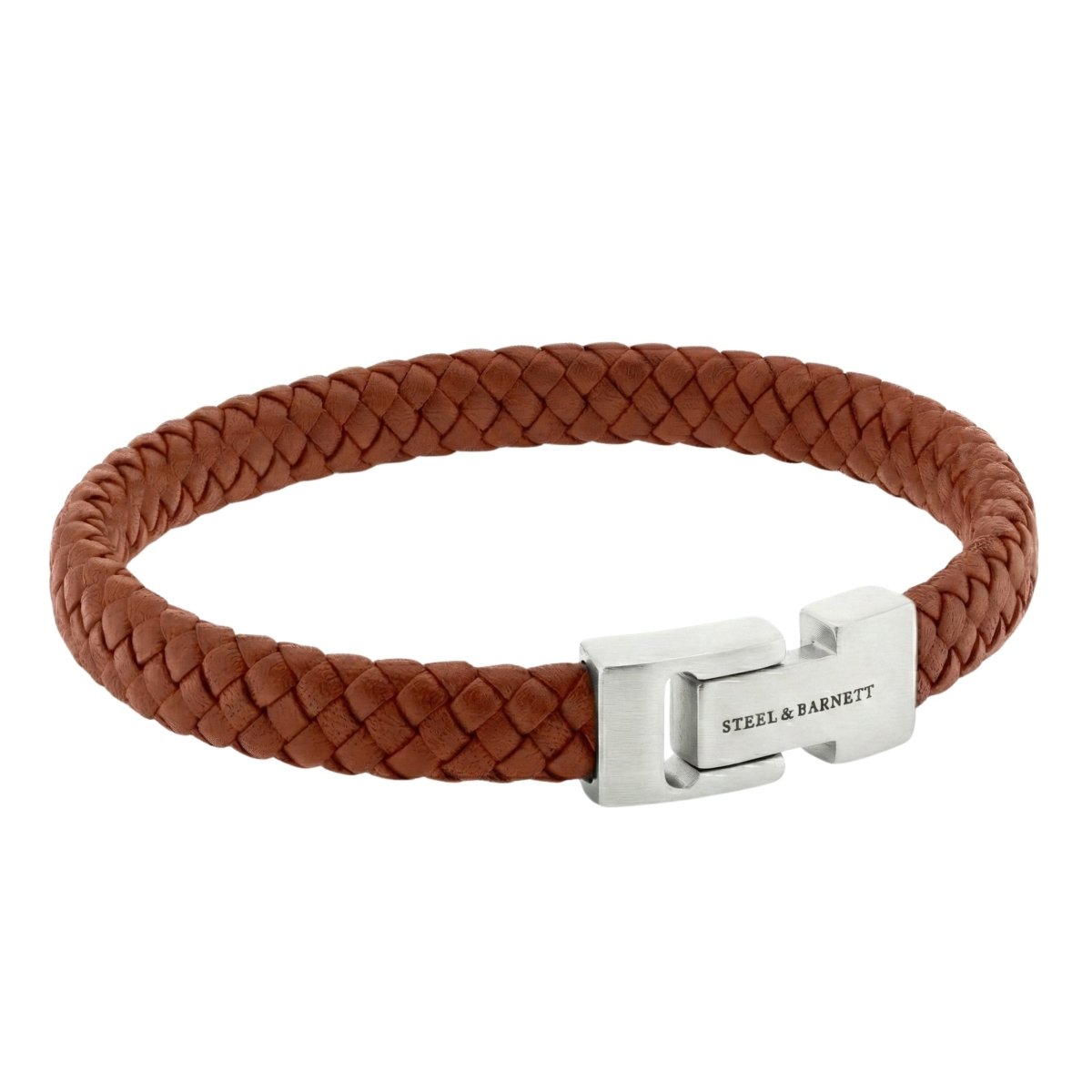 Peanut Braided Leather Men's Bracelet - STEEL & BARNETT
